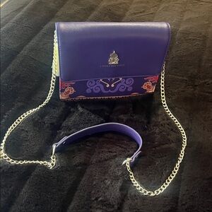 Loungefly Royal Purple Crossbody Bag with Silver Chain